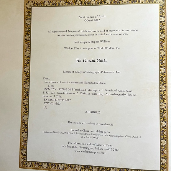 Saint Francis of Assisi Children’s Book By Demi Hardcover GUC - Picture 4 of 8